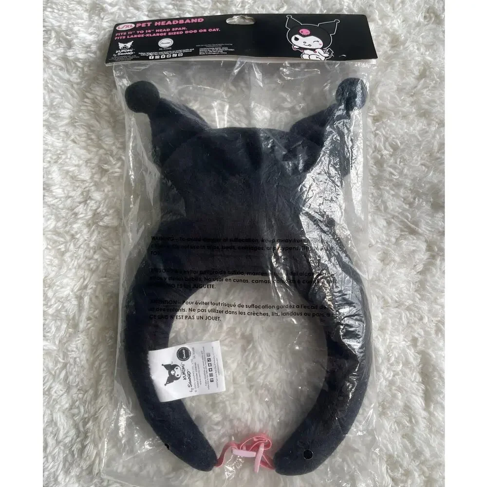 Sanrio Kuromi Pet Dog Cat Headband Costume Accessory Size L/XL Soft Plush NEW
